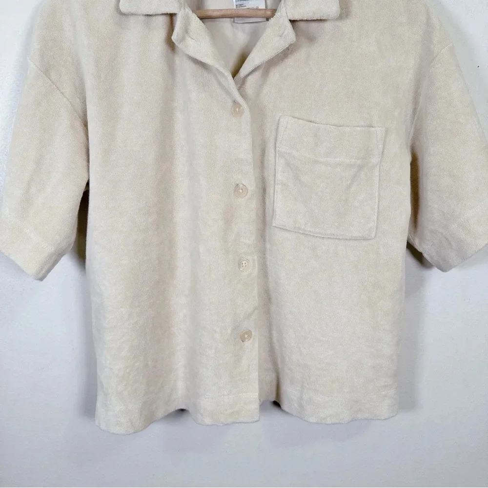 H&M Polo Pyjama Shirt In Beige Color